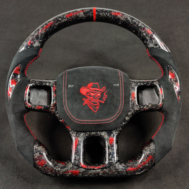 2012-2018 Dodge Ram Custom Carbon Fiber Steering Wheel - AutoLEDTech.com
