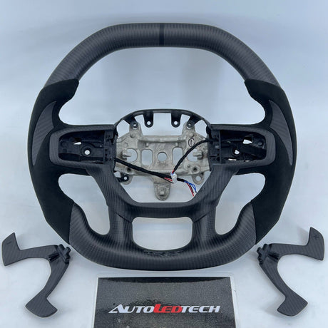 2021-2026+ Ram TRX 1500 Custom Carbon Fiber Steering Wheel - AutoLEDTech.com