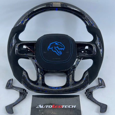 2021-2026+ Ram TRX 1500 Custom Carbon Fiber Steering Wheel - AutoLEDTech.com