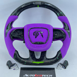 2014-2021 Jeep Trackhawk SRT Custom Carbon Fiber Steering Wheel w/ LED RPM Display - AutoLEDTech.com