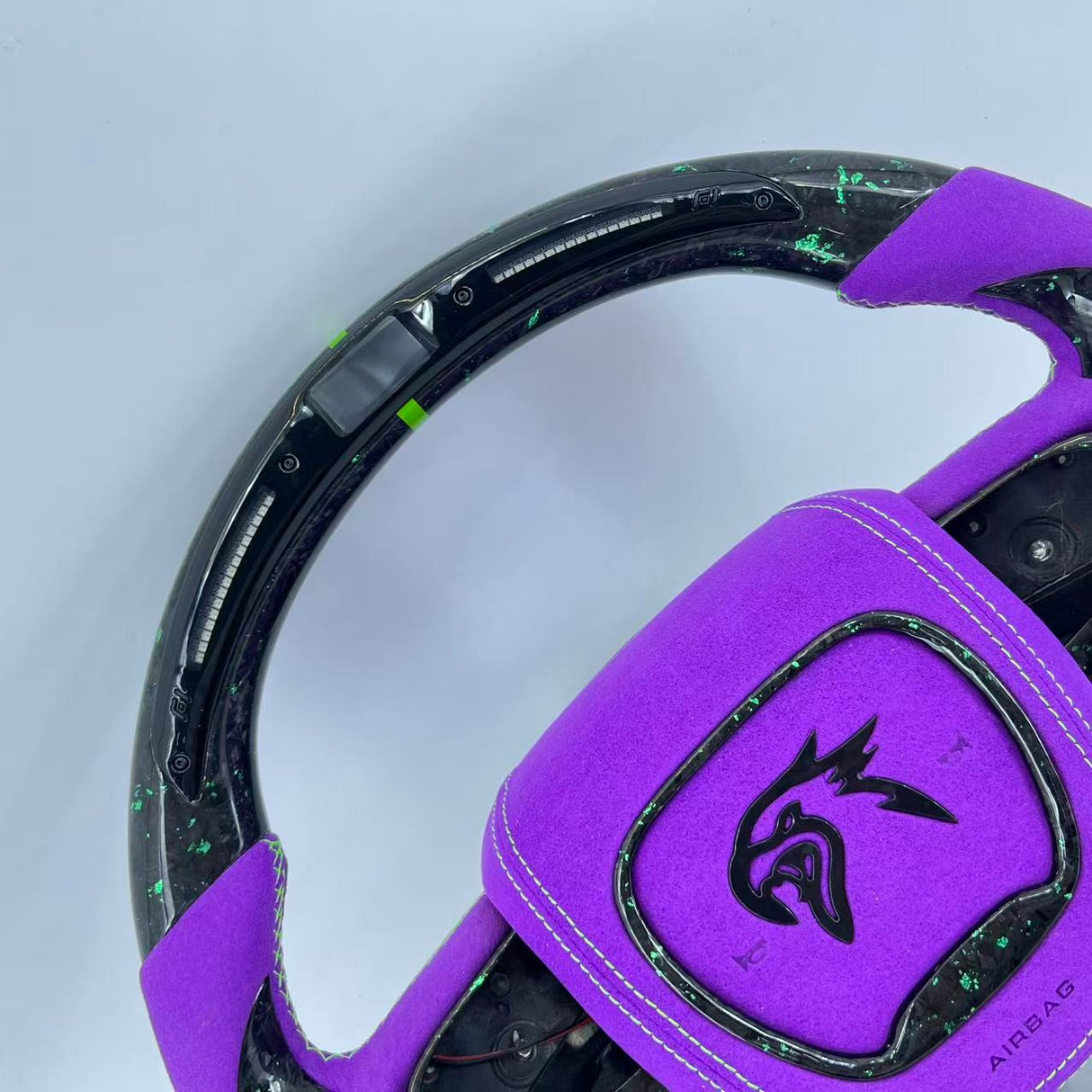 2014-2021 Jeep Trackhawk SRT Custom Carbon Fiber Steering Wheel w/ LED RPM Display - AutoLEDTech.com