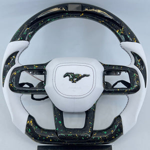 2024-2026+ Ford Mustang S650 Carbon Fiber LED Steering Wheel - AutoLEDTech.com
