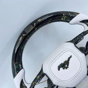 2024-2026+ Ford Mustang S650 Carbon Fiber LED Steering Wheel - AutoLEDTech.com
