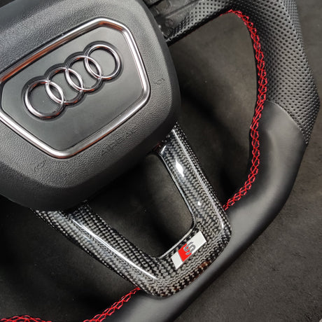 2015-2026+ Audi SQ3/SQ5/SQ7/SQ8 Carbon Fiber Steering Wheel - IN STOCK - AutoLEDTech.com