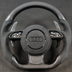 2012-2016 Audi B8.5 A3-A8 S3-S8 RS6 RS7 Custom Carbon Fiber Steering Wheel - AutoLEDTech.com