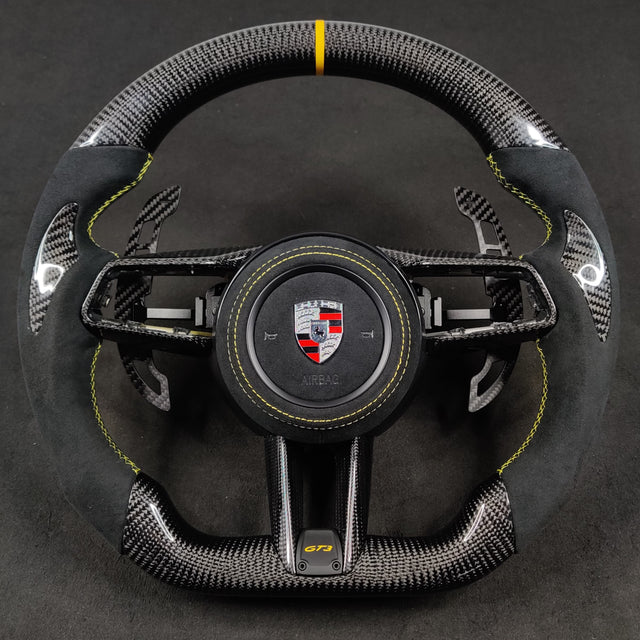 2020-2026+ Porsche 911 992 Custom Carbon Fiber Steering Wheel - AutoLEDTech.com