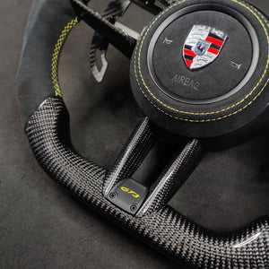2020-2026+ Porsche 911 992 Custom Carbon Fiber Steering Wheel - AutoLEDTech.com