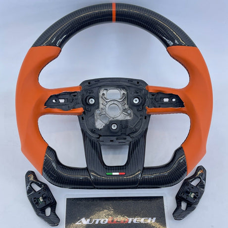 2018-2026+ Lamborghini Urus Custom Carbon Fiber Steering Wheel - AutoLEDTech.com