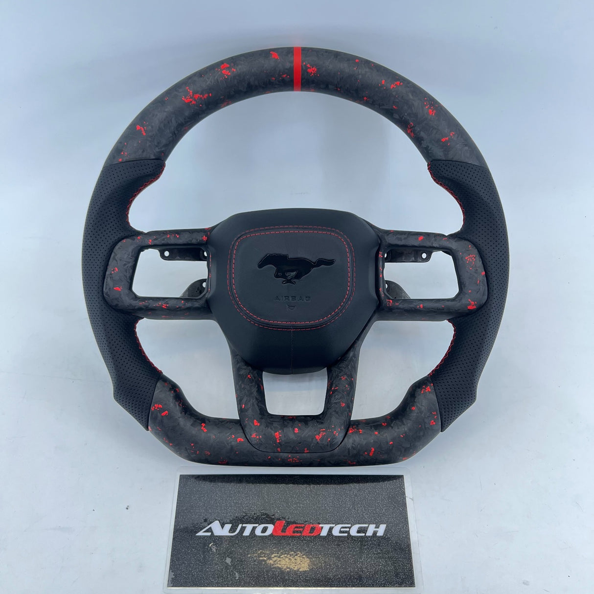 2024-2027+ Ford Mustang S650 Carbon Fiber LED Steering Wheel - AutoLEDTech.com