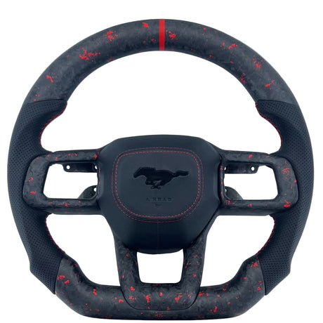 2024-2026+ Ford Mustang S650 Carbon Fiber LED Steering Wheel - AutoLEDTech.com