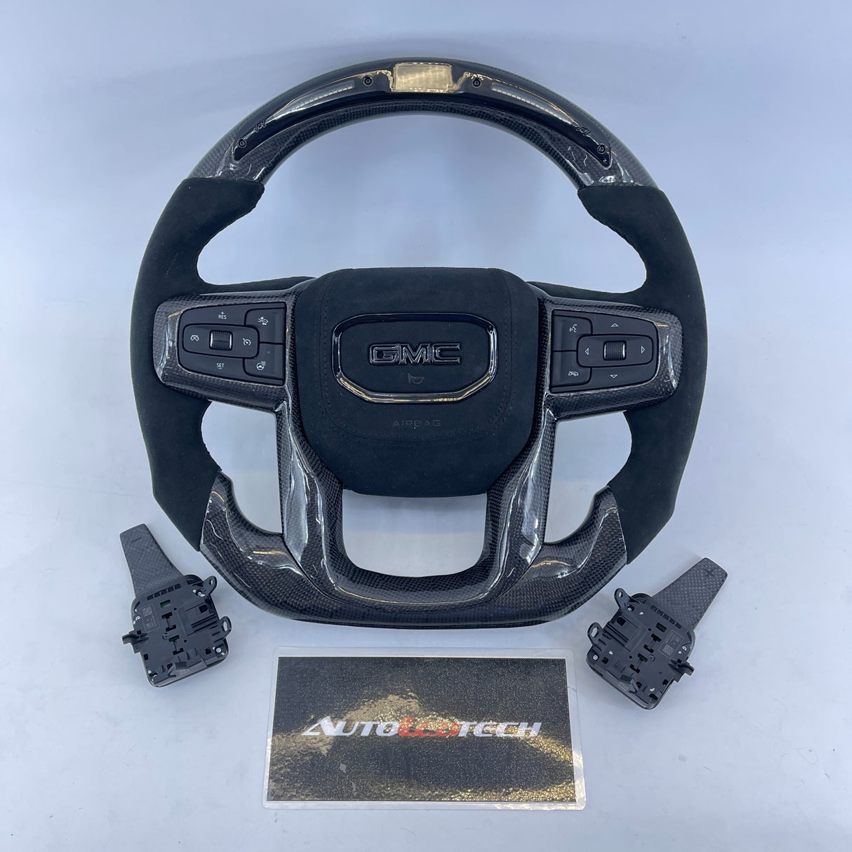 2020-2026+ GMC Sierra 1500 2500 HD Custom Carbon Fiber Steering Wheel - AutoLEDTech.com