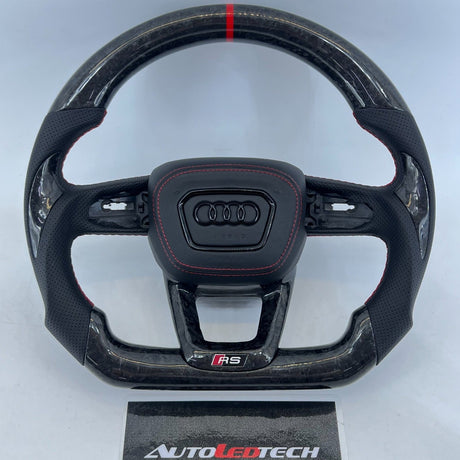 2015-2026+ Audi Q3/Q5/Q7/Q8 Custom Carbon Fiber Steering Wheel - AutoLEDTech.com