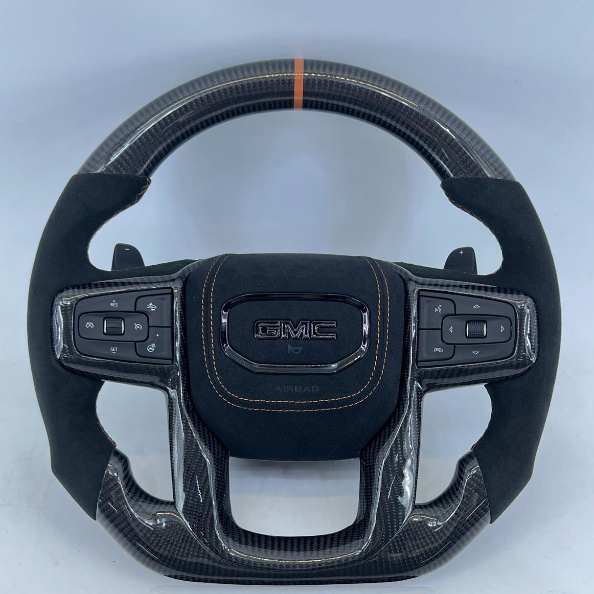 2020-2026+ GMC Sierra 1500 2500 HD Custom Carbon Fiber Steering Wheel - AutoLEDTech.com