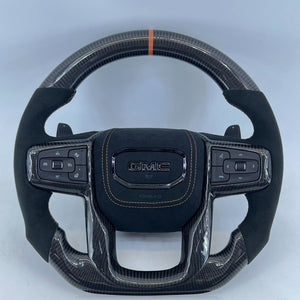 2020-2026+ GMC Sierra 1500 2500 HD Custom Carbon Fiber Steering Wheel - AutoLEDTech.com