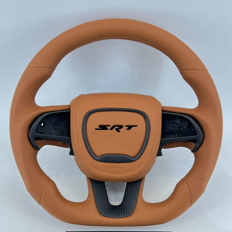 2015-2023 Dodge Charger Challenger Custom Carbon Fiber LED Steering Wheel - AutoLEDTech.com