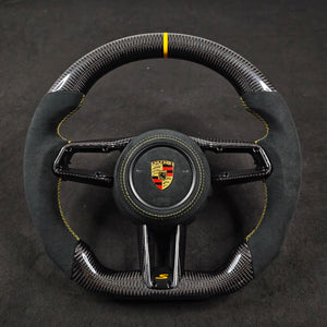 2020-2026+ Porsche 911 992 Custom Carbon Fiber Steering Wheel - AutoLEDTech.com