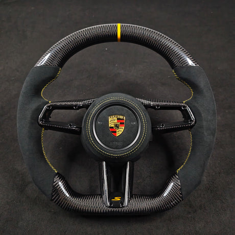 2020-2026+ Porsche 911 992 Custom Carbon Fiber Steering Wheel - AutoLEDTech.com