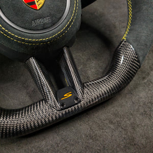 2020-2026+ Porsche 911 992 Custom Carbon Fiber Steering Wheel - AutoLEDTech.com