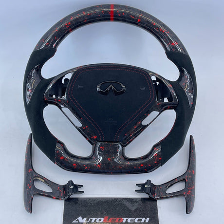 2007-2015 Infiniti G37 G35 Custom Carbon Fiber Steering Wheel - AutoLEDTech.com