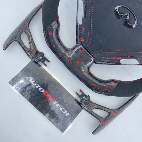 2007-2015 Infiniti G37 G35 Custom Carbon Fiber Steering Wheel - AutoLEDTech.com