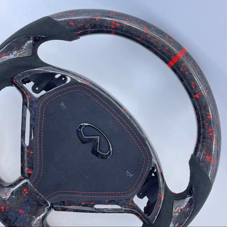 2007-2015 Infiniti G37 G35 Custom Carbon Fiber Steering Wheel - AutoLEDTech.com