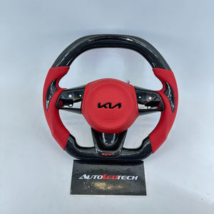 2021-2026+ Kia K5 Optima Custom Carbon Fiber LED Steering Wheel - AutoLEDTech.com
