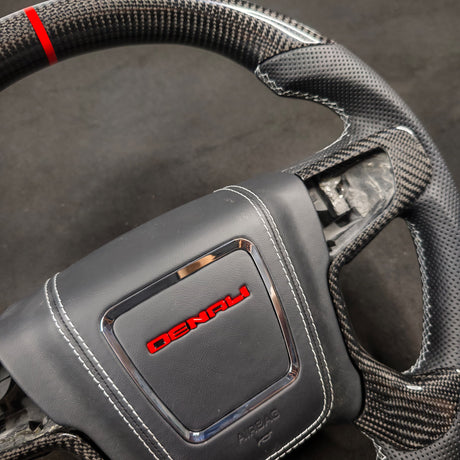 2014-2020 GMC Sierra Yukon Custom Carbon Fiber Steering Wheel - AutoLEDTech.com