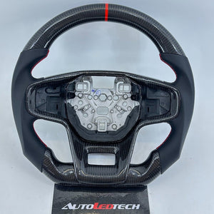 2018-2026+ Ford Ranger Raptor Custom Carbon Fiber LED Steering Wheel - AutoLEDTech.com