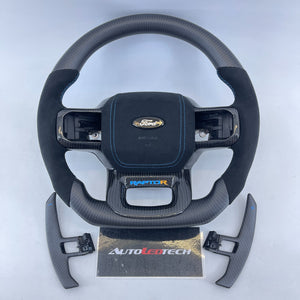 2021-2027+ Ford F150 & Raptor Custom Carbon Fiber LED Steering Wheel - AutoLEDTech.com