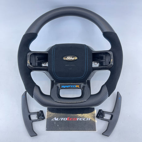 2021-2027+ Ford F150 & Raptor Custom Carbon Fiber LED Steering Wheel - AutoLEDTech.com