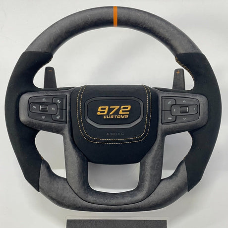 2020-2027+ GMC Sierra 1500 2500 HD Custom Carbon Fiber Steering Wheel - AutoLEDTech.com