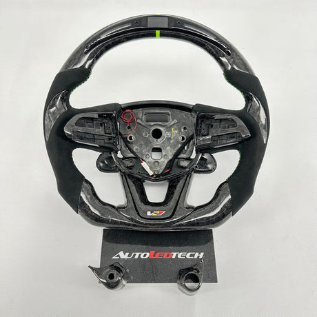 2020-2026+ Cadillac CT4/CT5 Blackwing Carbon Fiber LED Steering Wheel - AutoLEDTech.com