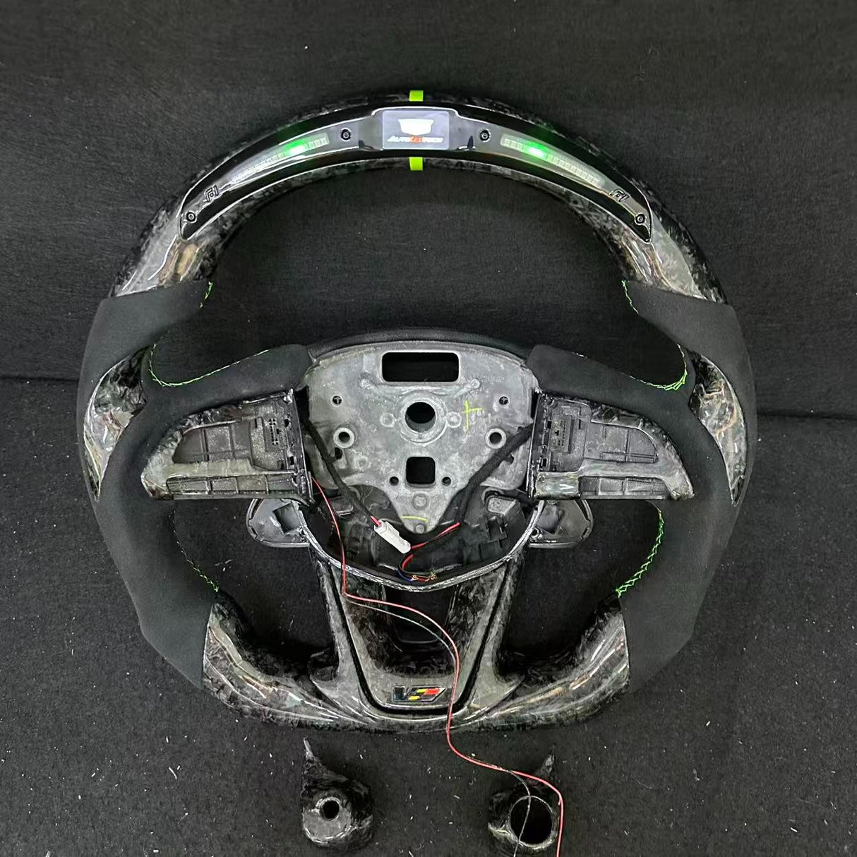 2020-2026+ Cadillac CT4/CT5 Blackwing Carbon Fiber LED Steering Wheel - AutoLEDTech.com