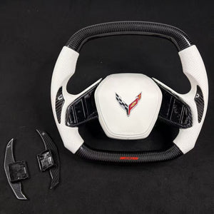 2020-2027+ Chevrolet C8 Corvette Custom Carbon Fiber Steering Wheel - AutoLEDTech.com