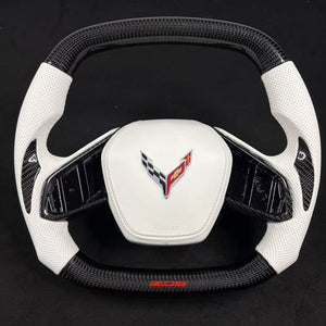 2020-2027+ Chevrolet C8 Corvette Custom Carbon Fiber Steering Wheel - AutoLEDTech.com