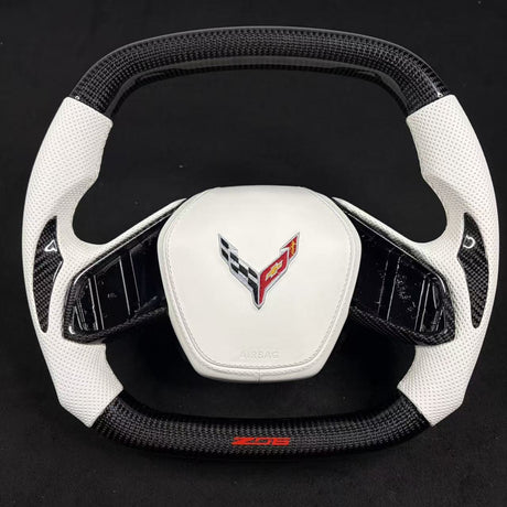 2020-2027+ Chevrolet C8 Corvette Custom Carbon Fiber Steering Wheel - AutoLEDTech.com