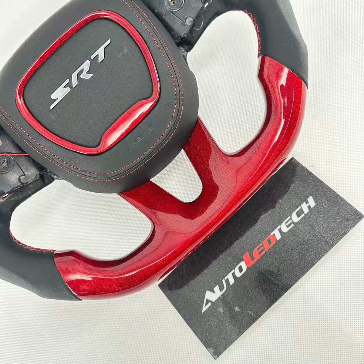 2015-2023 Dodge Charger Challenger Durango Red Honeycomb Carbon Fiber Steering Wheel - IN STOCK