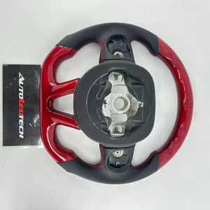 2015-2023 Dodge Charger Challenger Durango Red Honeycomb Carbon Fiber Steering Wheel - IN STOCK