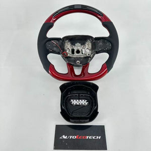 2015-2023 Dodge Charger Challenger Durango Red Honeycomb Carbon Fiber Steering Wheel - IN STOCK