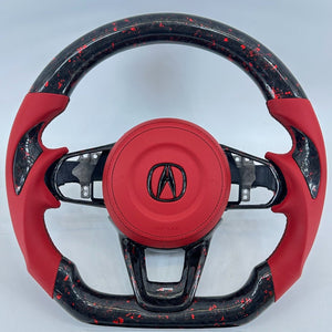 2021+ Acura TLX MDX RDX Custom Carbon Fiber LED Steering Wheel - AutoLEDTech.com
