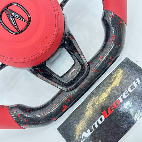 2021+ Acura TLX MDX RDX Custom Carbon Fiber LED Steering Wheel - AutoLEDTech.com