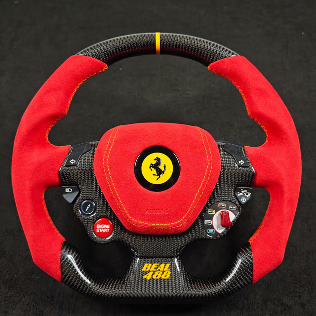 Ferrari 458 488 F12 Custom Carbon Fiber LED Steering Wheel - AutoLEDTech.com