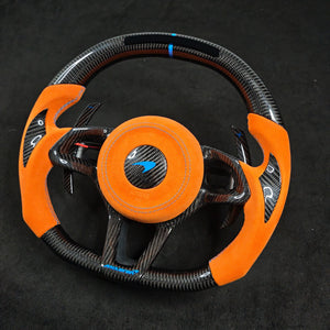 Mclaren MP4-12C 570S 600LT 675LT Custom Carbon Fiber Steering Wheel - AutoLEDTech.com