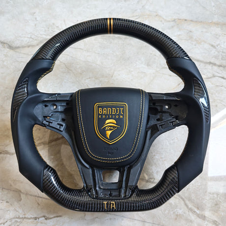 2012-2015 Trans Am Camaro Firebird Custom Carbon Fiber Steering Wheel - AutoLEDTech.com