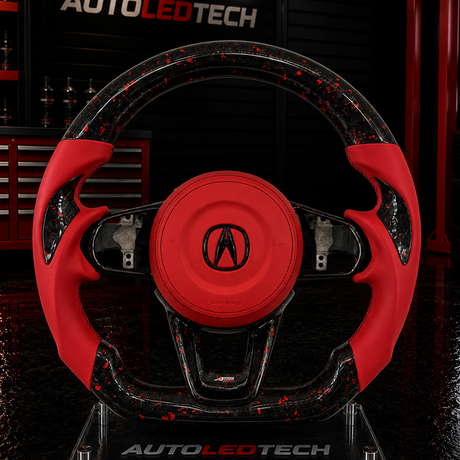 2021+ Acura TLX MDX RDX Custom Carbon Fiber LED Steering Wheel - AutoLEDTech.com