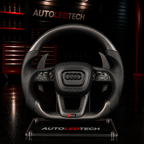 2019-2027+ Audi C8 A6/S6/RS6 A7/S7/RS7 Custom Carbon Fiber LED Steering Wheel - AutoLEDTech.com