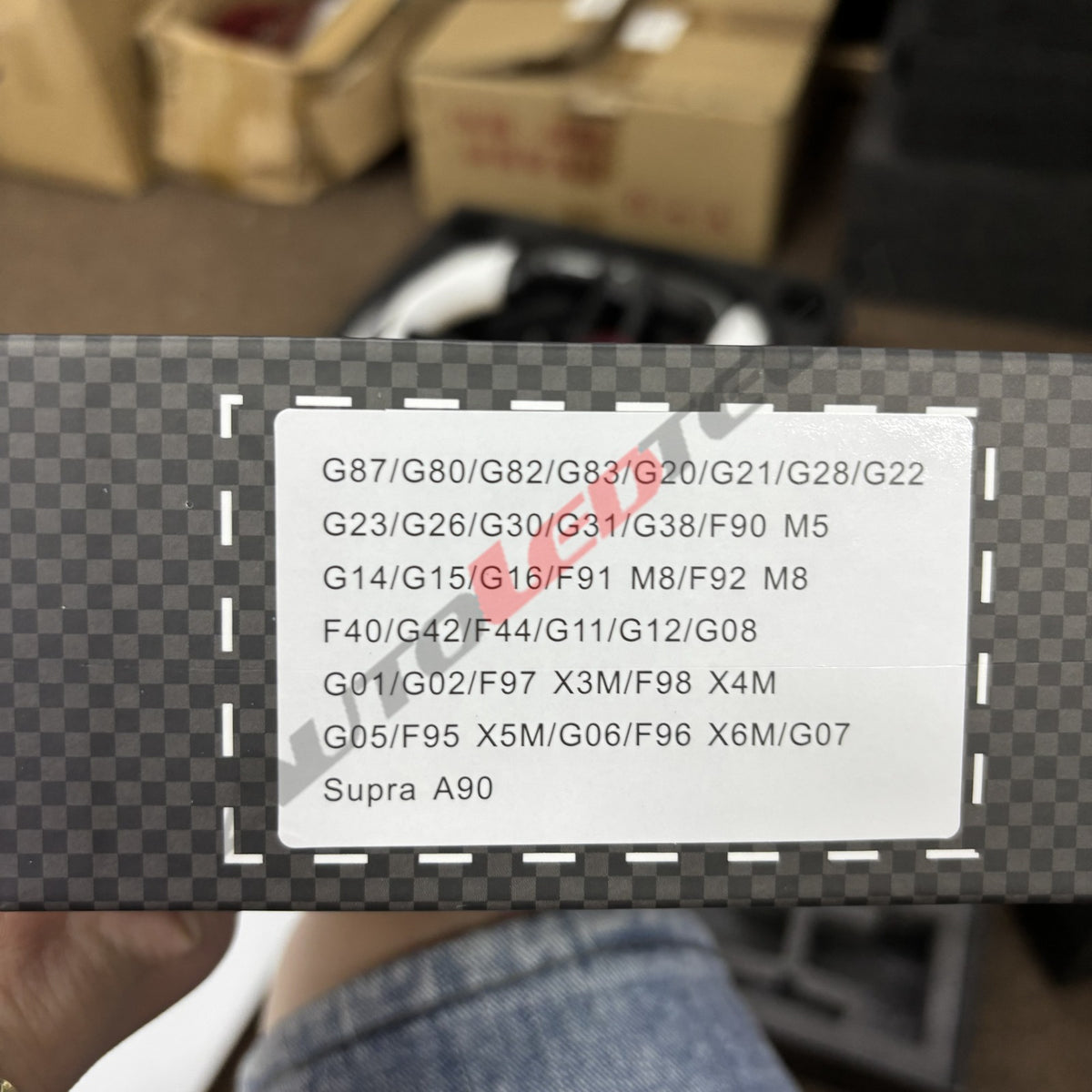 BMW G-Series and Toyota Supra A90 magnetic paddle shifters fitment label