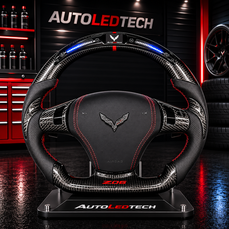 2006-2013 C6 Corvette Custom Carbon Fiber Steering Wheel - AutoLEDTech.com
