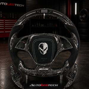 2014-2019 C7 Corvette Carbon Fiber Steering Wheel w/ LED RPM Display - AutoLEDTech.com