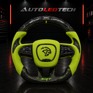 2015-2023 Dodge Charger Challenger Custom Carbon Fiber LED Steering Wheel - AutoLEDTech.com